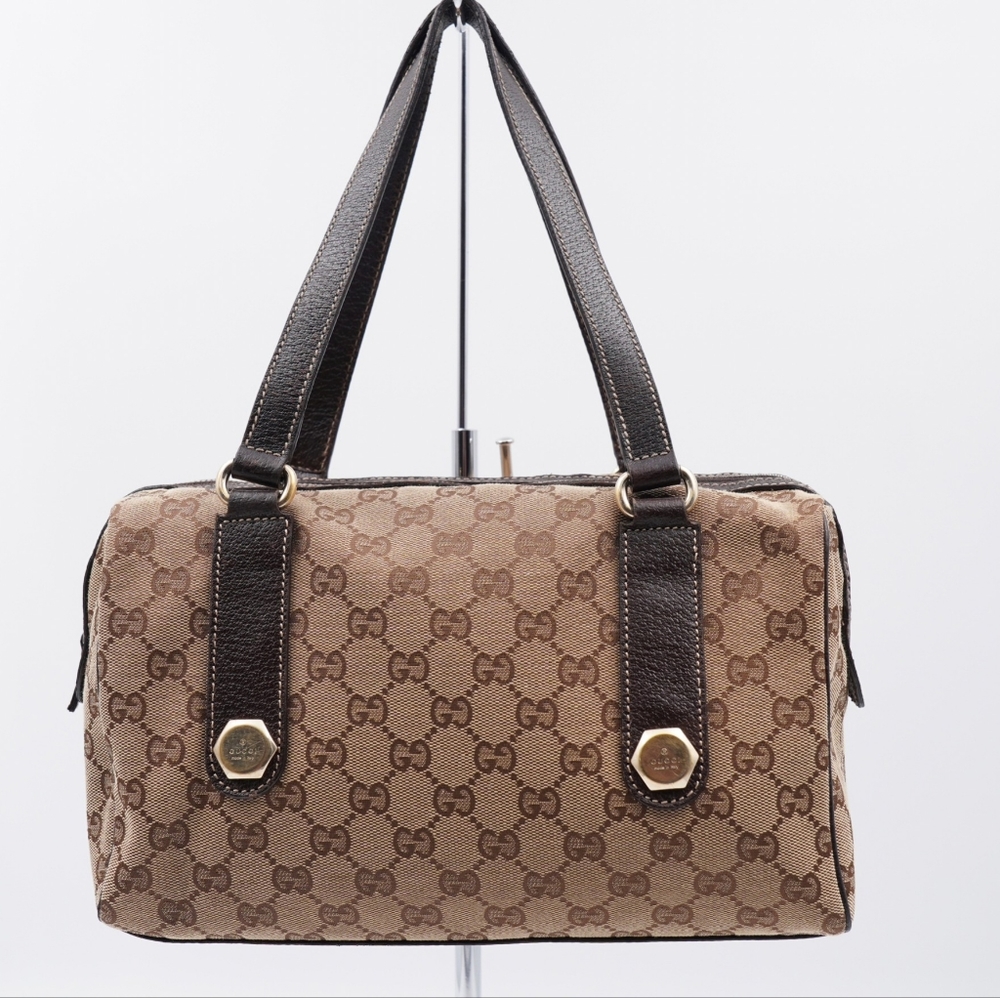 ❌️❌️SOLD❌️❌️M15❤️Gucci GG Canvas Mini Boston - Picture 1 of 15
